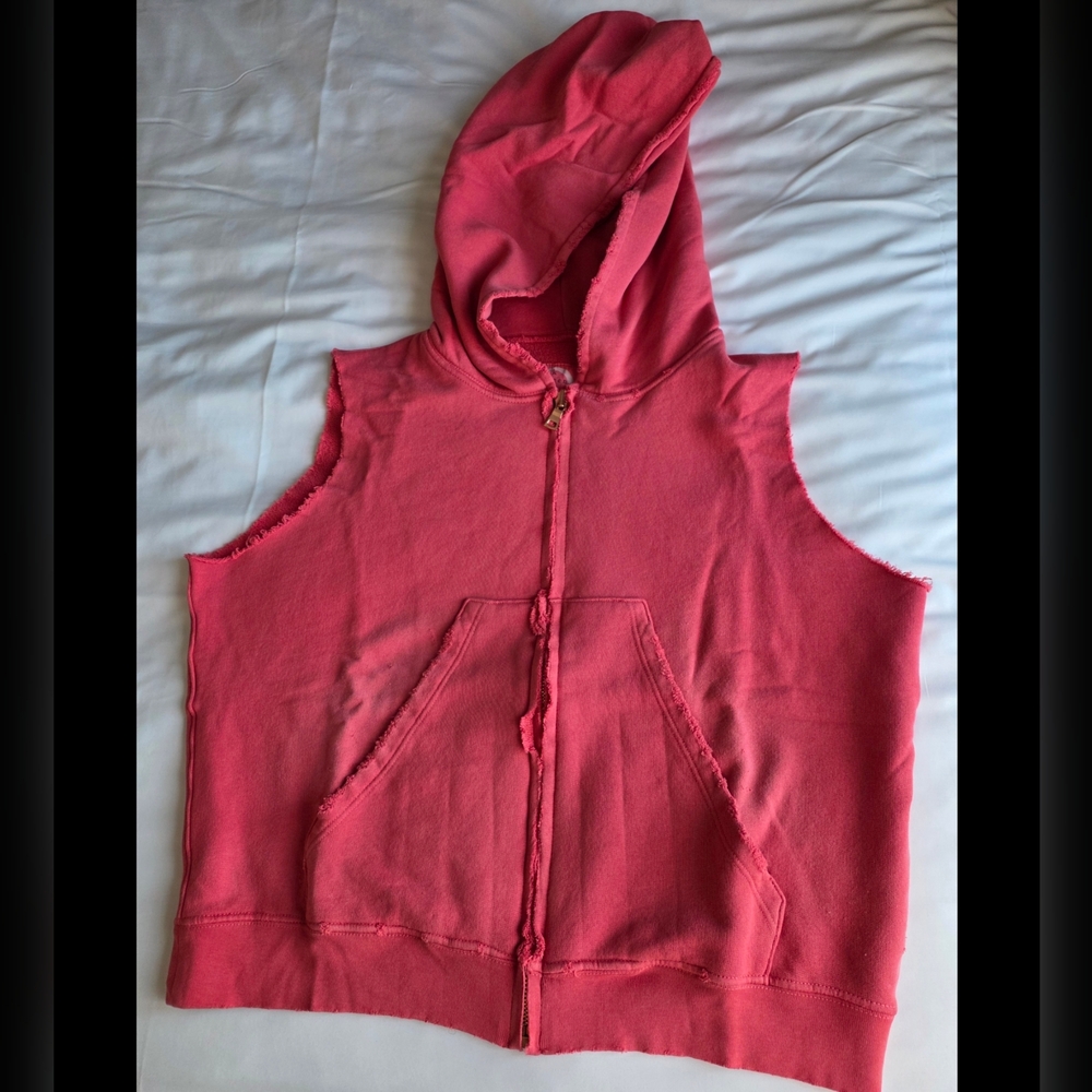 Frank & Eileen Coral Red Sleeveless Hoodie